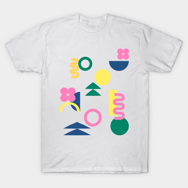 Simple Abstract Whimsy Shapes in Bright Colors T-Shirt by ApricotBirch